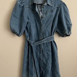Denim Puff Sleeve Dress